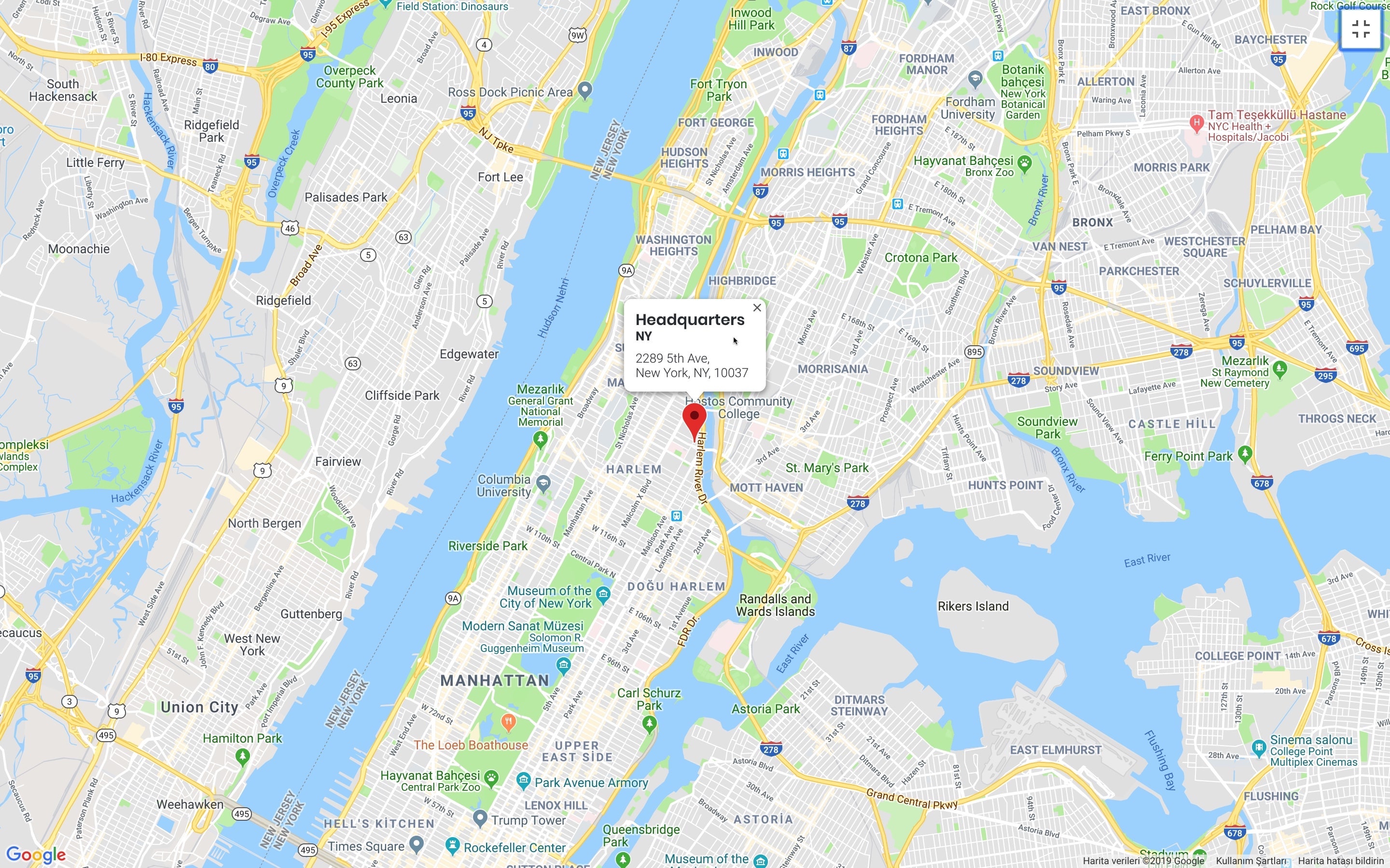 Google map screen
